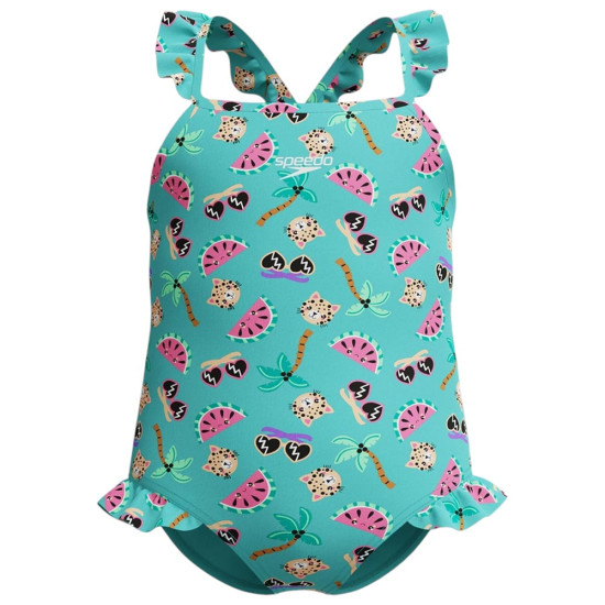 Speedo Βρεφικό μαγιό Girls Digital Frill Thinstrap Swimsuit